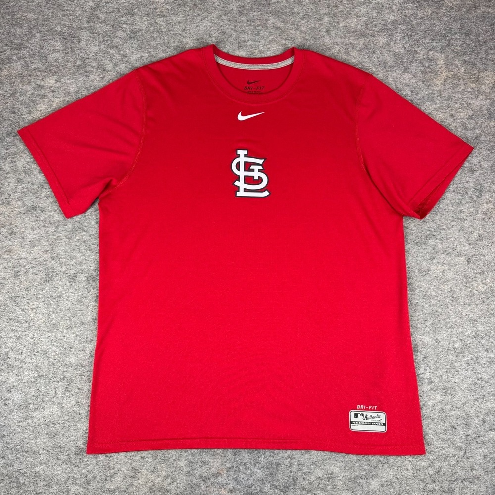 Nike Dri Fit St. Louis Cardinals MLB T-Shirt Tee Polyester Red Mens Large L